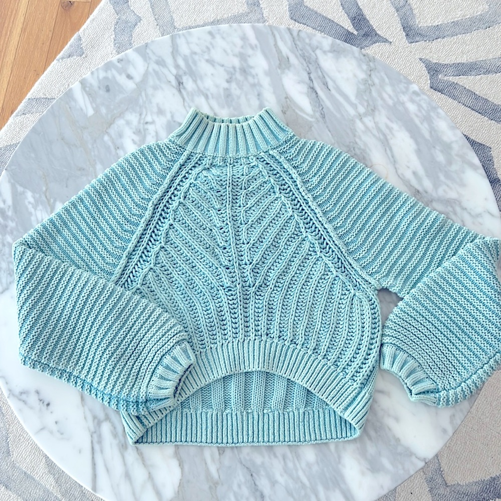 Free People EUC mineral washed big knit sweater